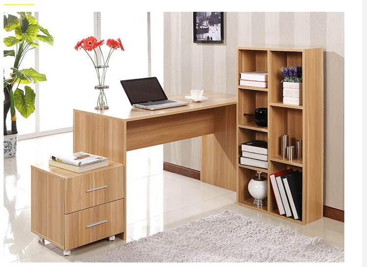 菲莱雅 电脑桌 简易台式抽屉组合电脑桌柜 黑胡桃色 1.2米