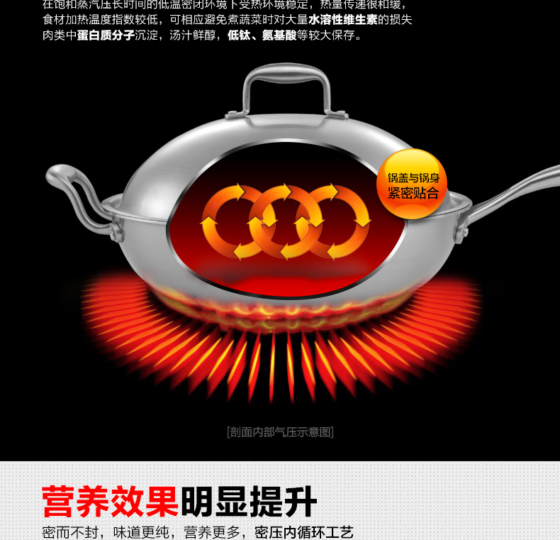 
                                        Momscook 德国工艺 304 不锈钢炒锅 少油烟 炒菜锅 电磁炉通用30cm 32cm                