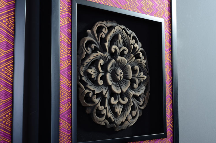 泰域 木雕壁饰 东南亚雕花家居装饰 墙面墙壁装饰泰国墙饰挂件 方形