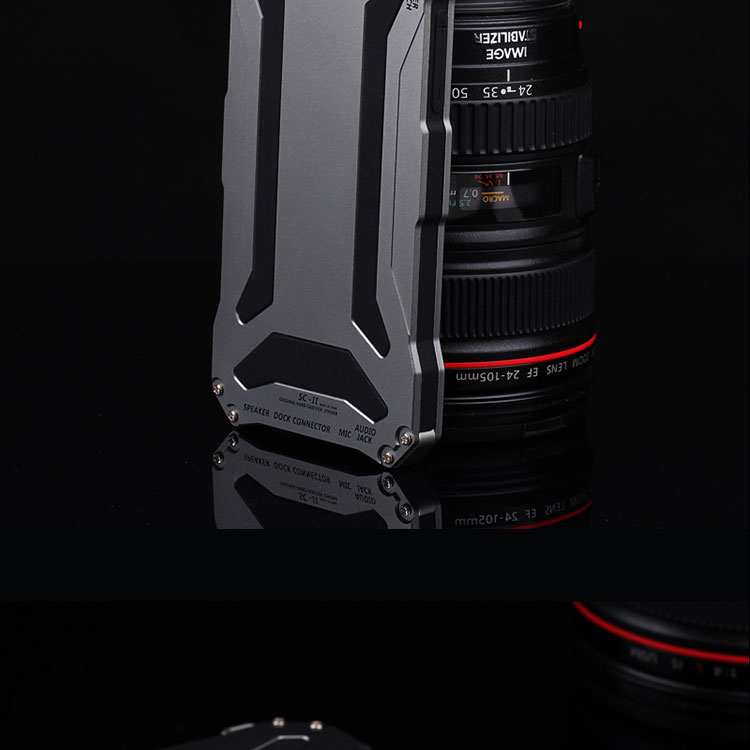 S.CENG Gundam Water Resistant Dustproof Shockproof Silicone Gorilla Glass Aluminum Alloy Metal Case Cover for Apple iPhone 6S