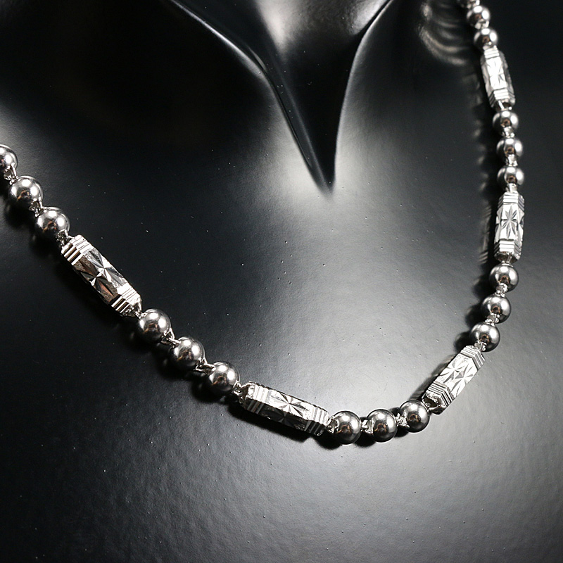 爱朵钻 pt999铂金项链 足铂999男款白金男链 佛珠间六角筒 壮志凌云