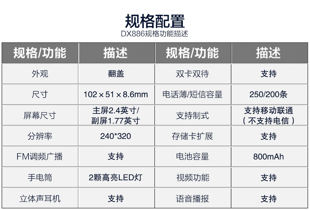 大显（DaXian）DX886 移动/联通2G翻盖老人手机 双卡双待 红色