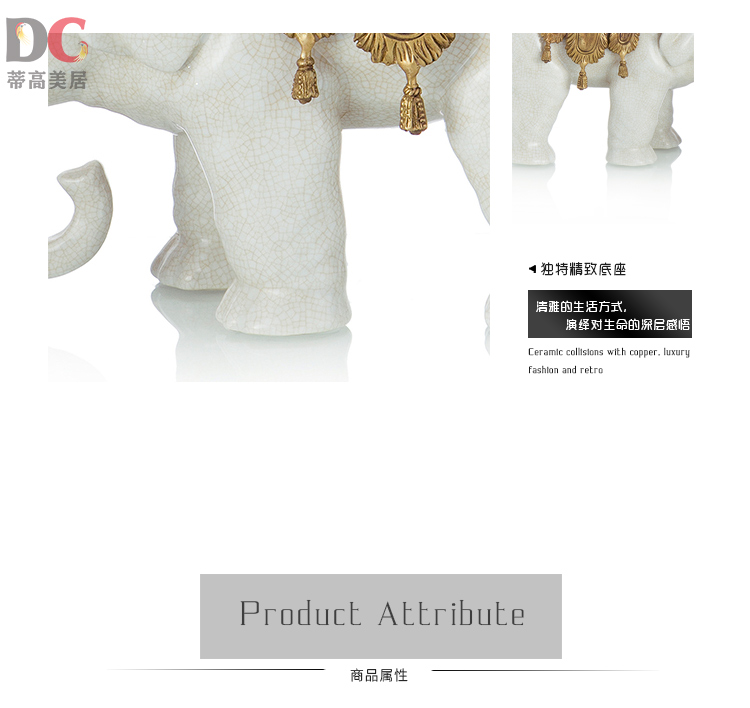 
                                        蒂高美居 欧式陶瓷镶铜装饰烛台工艺品 家居别墅餐桌高档摆件烛台                