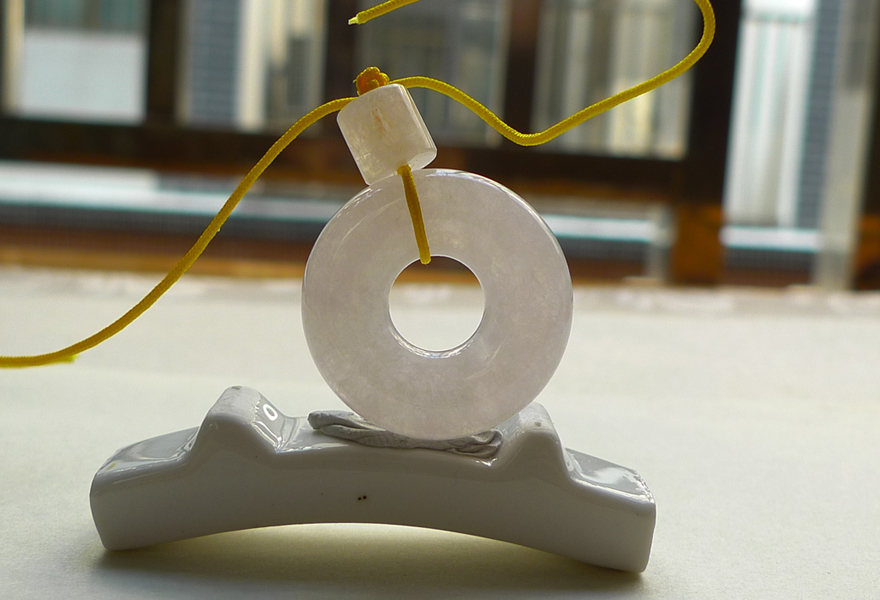 冰种白净翡翠平安扣一套 10.83g 梦赏珠宝