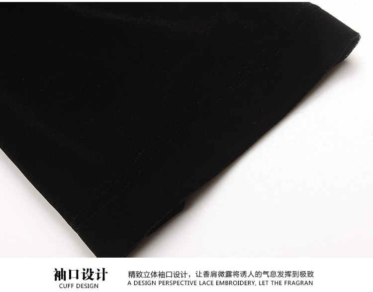 
                                        思朗sirhon中老年女装秋装婚礼服外套妈妈装加大码金丝绒风衣风凰刺绣长袖大衣C050 黑色 M                