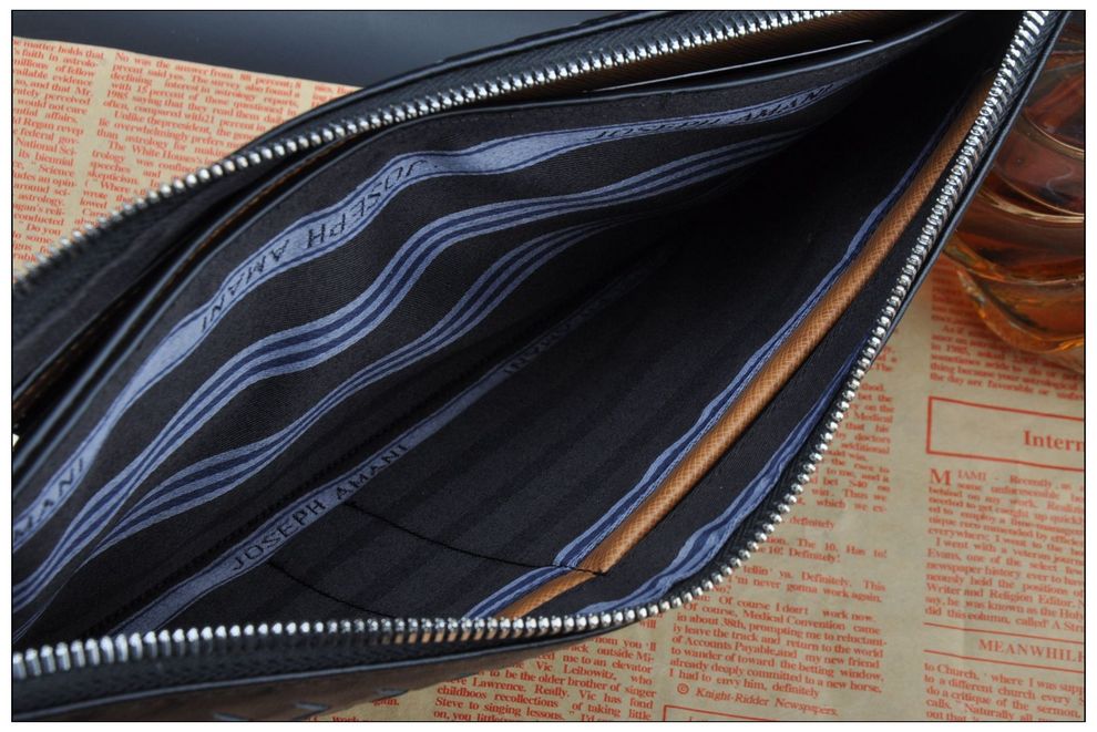 卓梵阿玛尼男士编织手包正品真皮手拿包大容量ipad男式手抓包男包