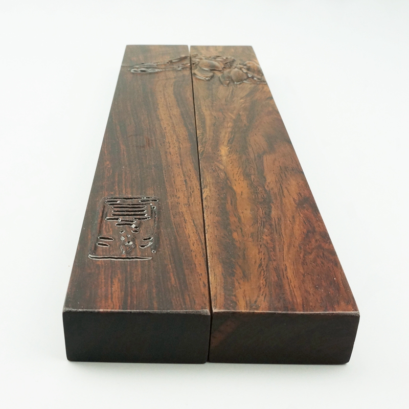 天开文运实木黑梓木大号镇纸镇尺压纸文房四宝书画用品浮雕镇纸清雅
