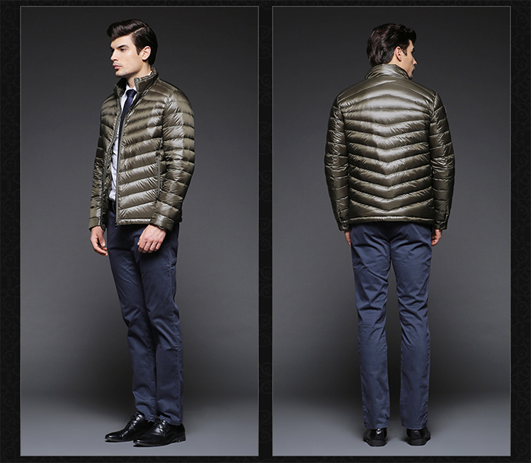 惠罗反季清仓 90白鹅绒轻薄保暖羽绒服男短款大码修身外套轻薄保暖男