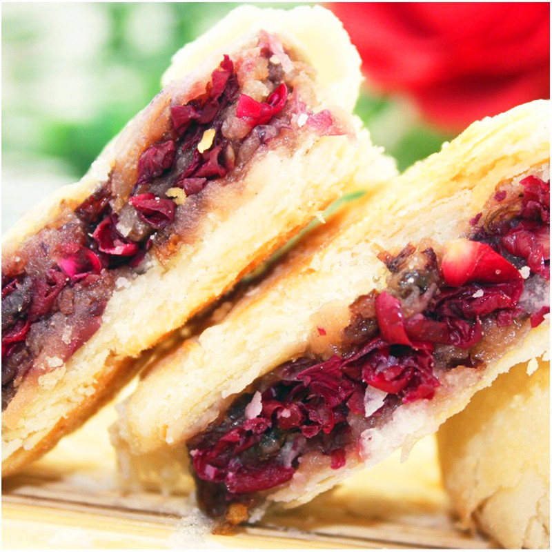 上树 玫瑰鲜花饼45g 云南特产玫瑰花饼 年货饼干休闲零食品