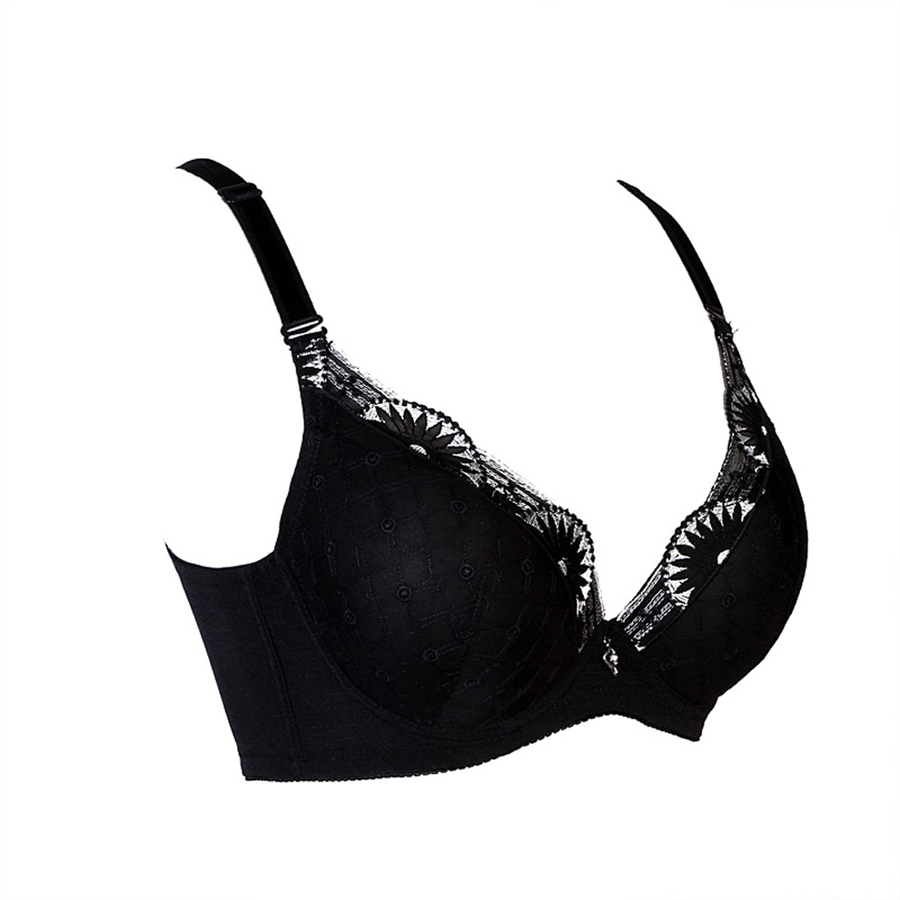 真彩 聚拢调整型文胸 高端植绒深v性感内衣 上托防下垂收副乳 w1009 