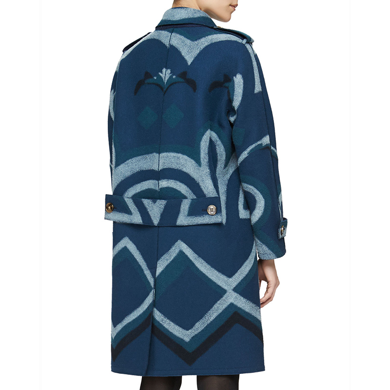 巴宝莉(burberry)女士泊松系列几何印花羊绒大衣 外套nmf16_b2wyt 6