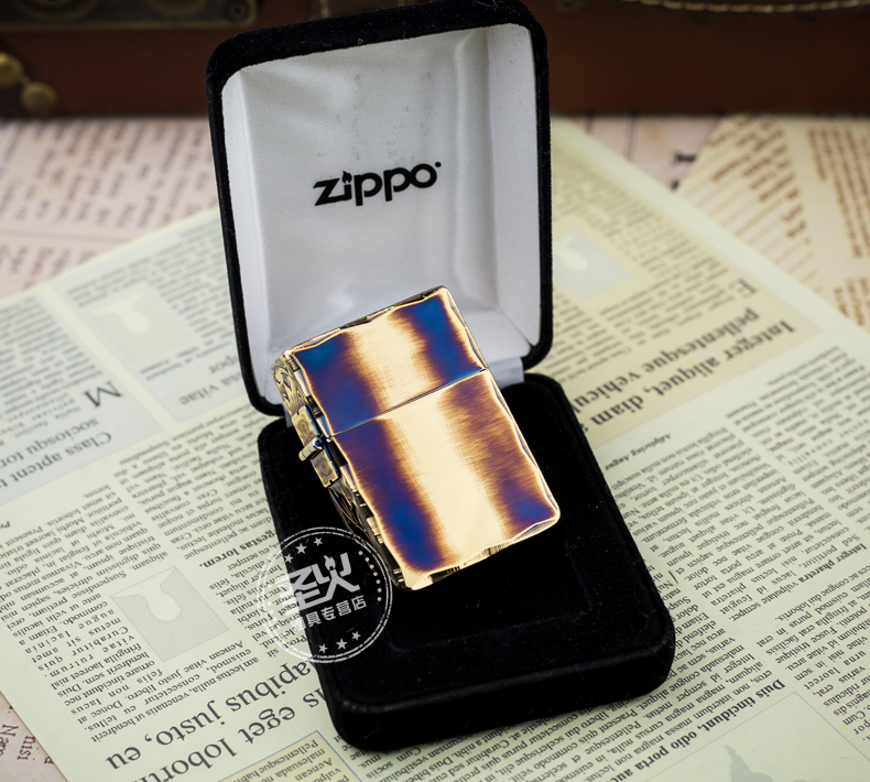 美国原装芝宝zippo打火机正品送油原版1935三面手工雕刻花熏铜 老式
