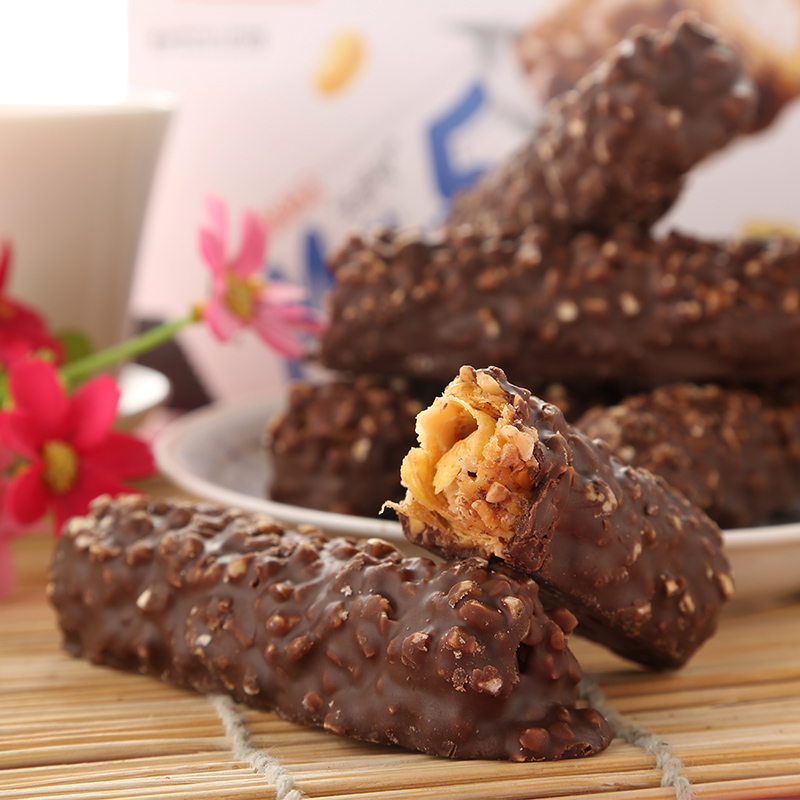 锦大巧克力棒max 榛果仁花生夹心巧克力棒35*12根整盒装 代可可脂