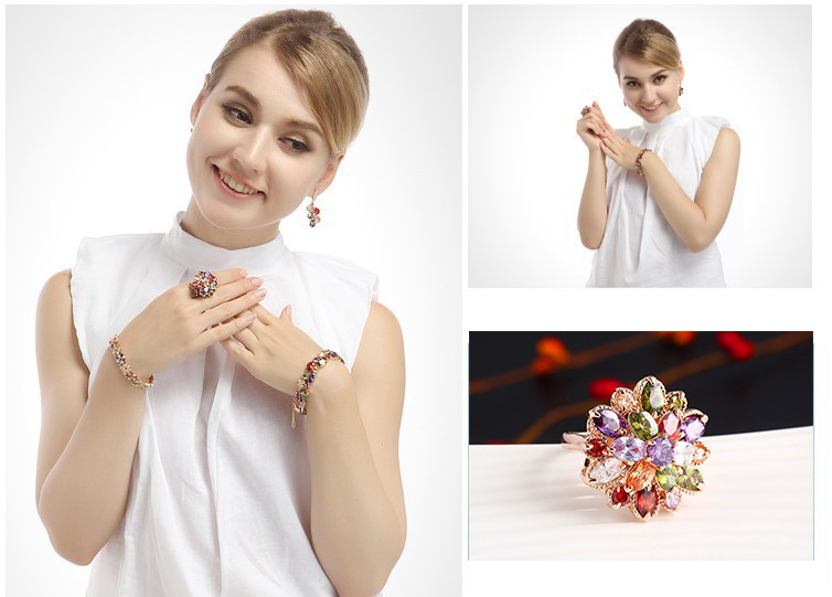 欧美风格时尚饰品 蒙娜丽莎戒指七彩锆石 送女友 送老婆 生日礼物 7