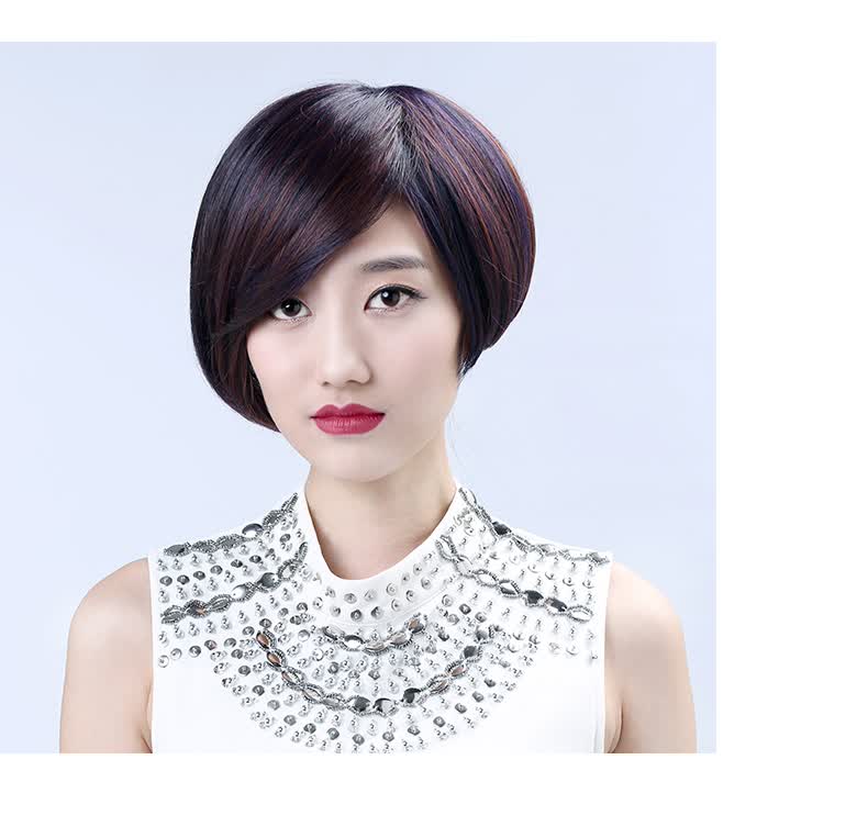 娇滴(cutie) 娇滴滴 假发 女 不规则斜刘海短直发 中性帅气修脸超短发