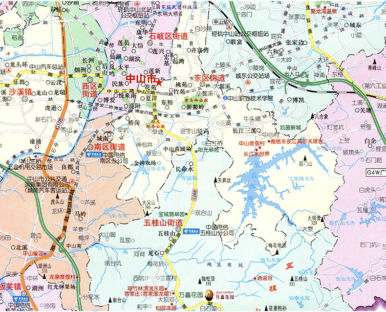 中山指南地图 广东省中山市中心城区图 旅游 旅游指南