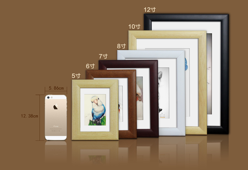 万晶 现代简约实木相框摆台5寸6寸7寸8寸10寸a4创意画框挂墙可定制