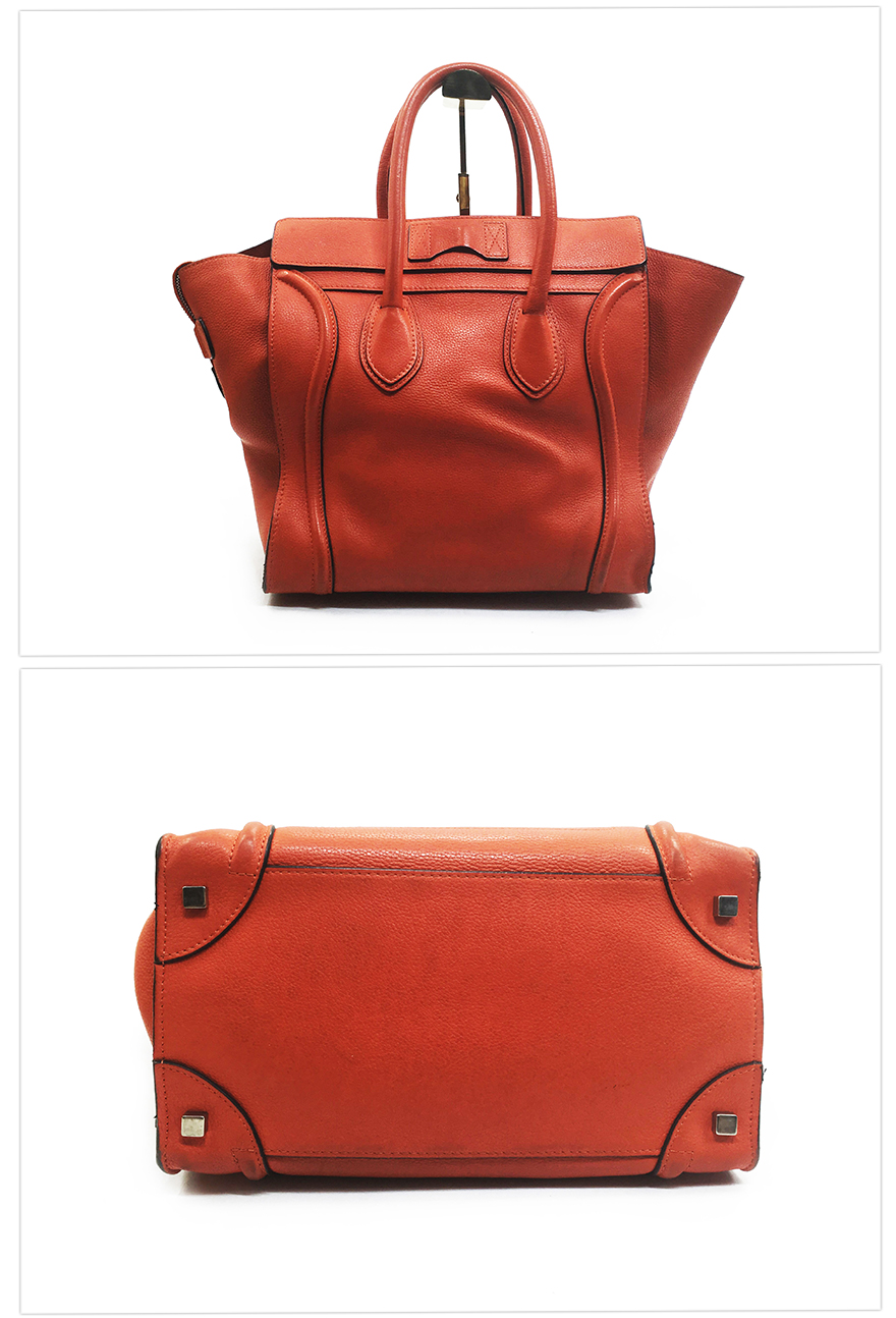 【9新】celine/思琳 红色全皮笑脸蝙蝠包