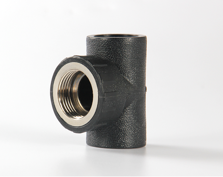 锐普pe内丝三通pe给水配件 pe管材管件 pe内牙三通 pe自来水接头 黑色