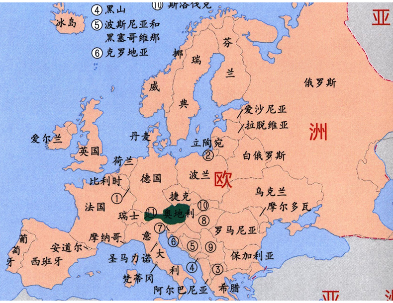 奥地利地图位置图片