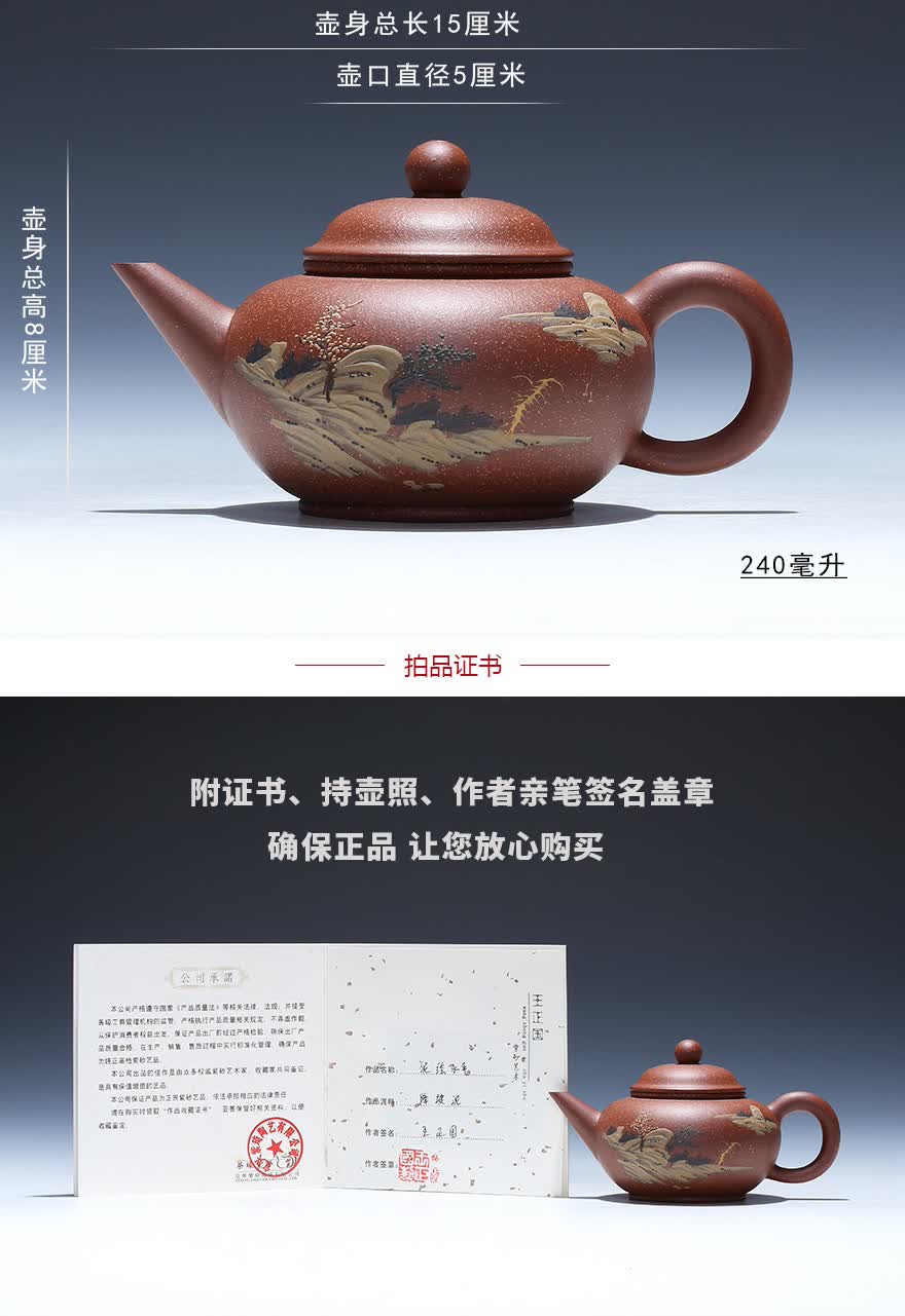 王正国 实力派民间老艺人 降坡泥【泥绘水平】宜兴紫砂壶茶壶