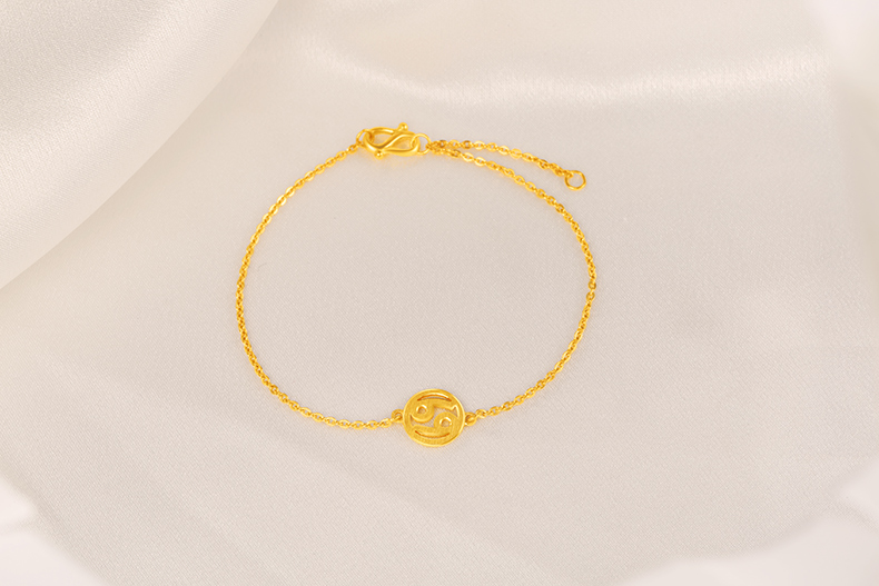 菜百首饰 黄金手链 足金吉品金十二星座系列巨蟹座手链 计价 足金 约