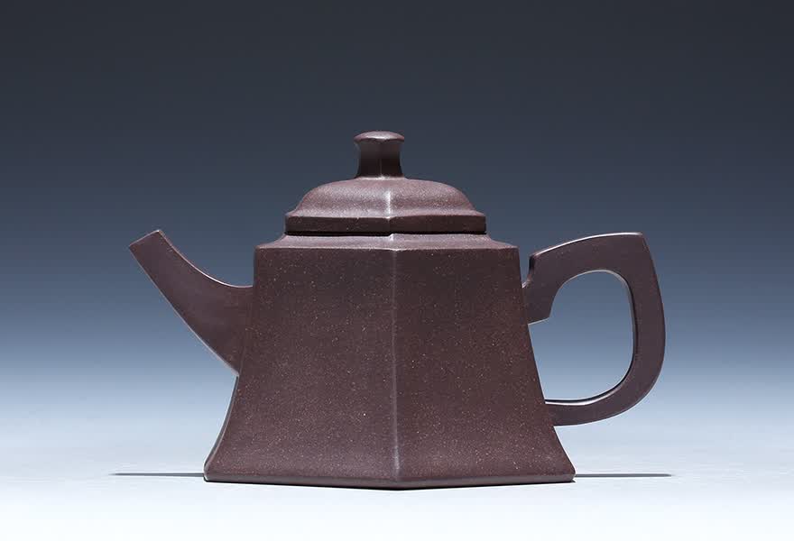 韩惠琴 工艺美术师 紫泥【六方金钟】宜兴紫砂壶茶壶