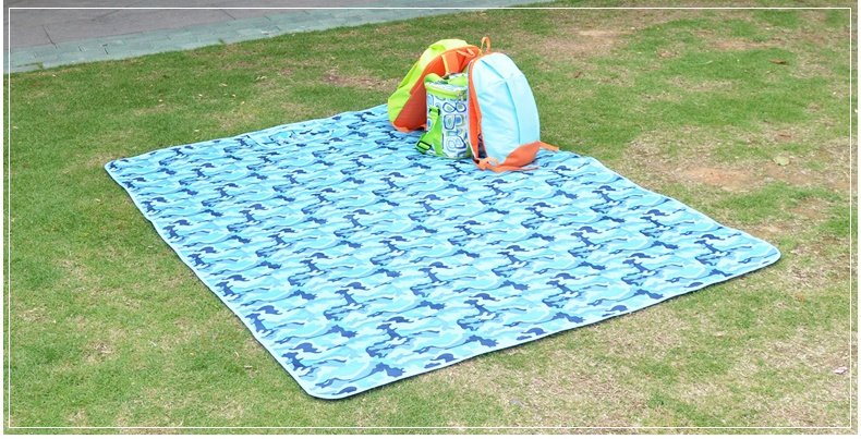 wellhouse野餐垫防潮垫沙滩垫子牛津布时尚款花紫色中号尺寸约14280cm