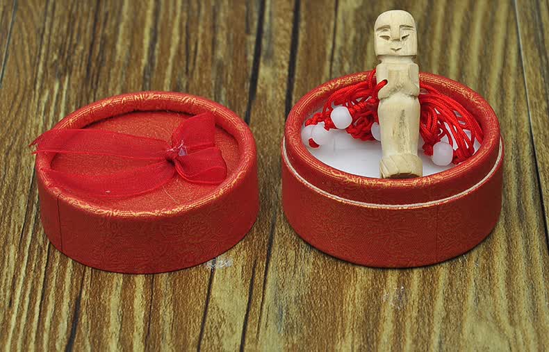 普生缘桃木人挂件实木雕刻女孩