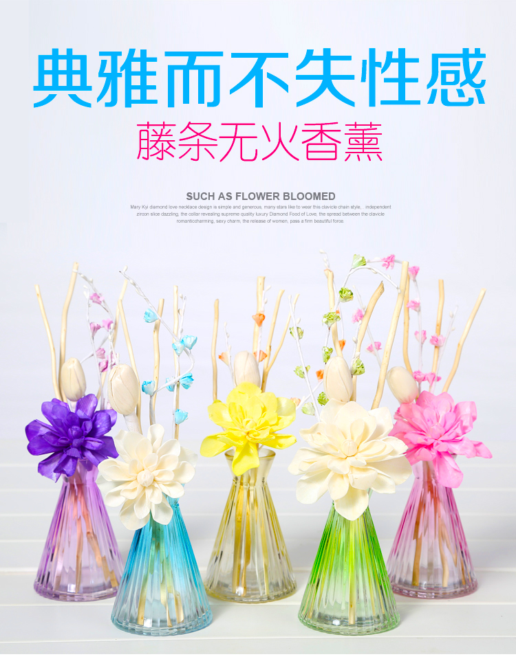 
                                        eyun无火香薰精油套装 房间香薰香氛 五色可选80ml 除臭净化空气 玫瑰-红色瓶                