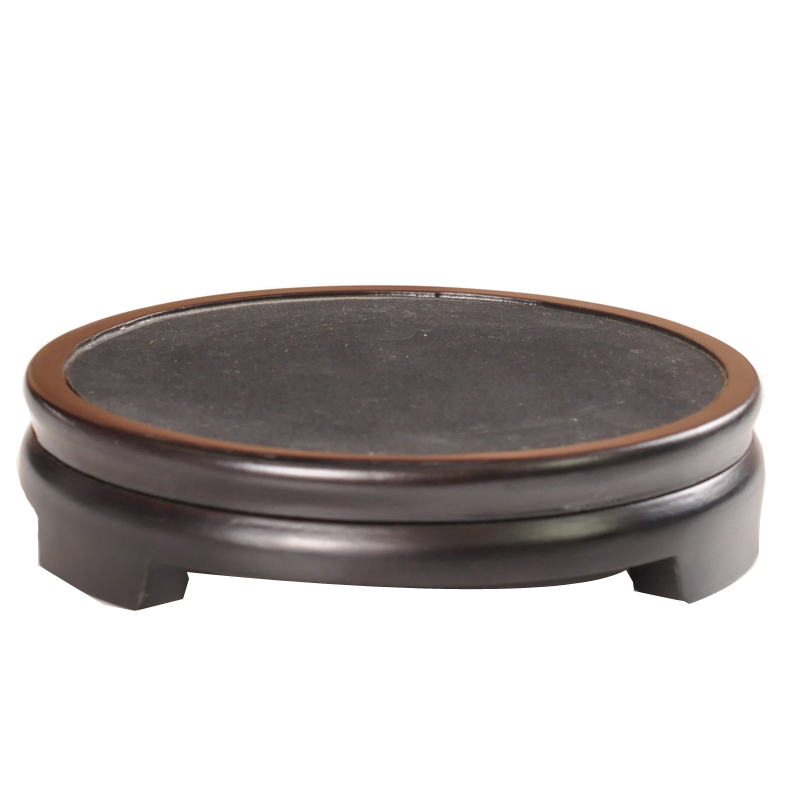 瓷拍 陶瓷花瓶圆形底坐 木质喷漆 光滑平整稳重瓷器瓶托底座