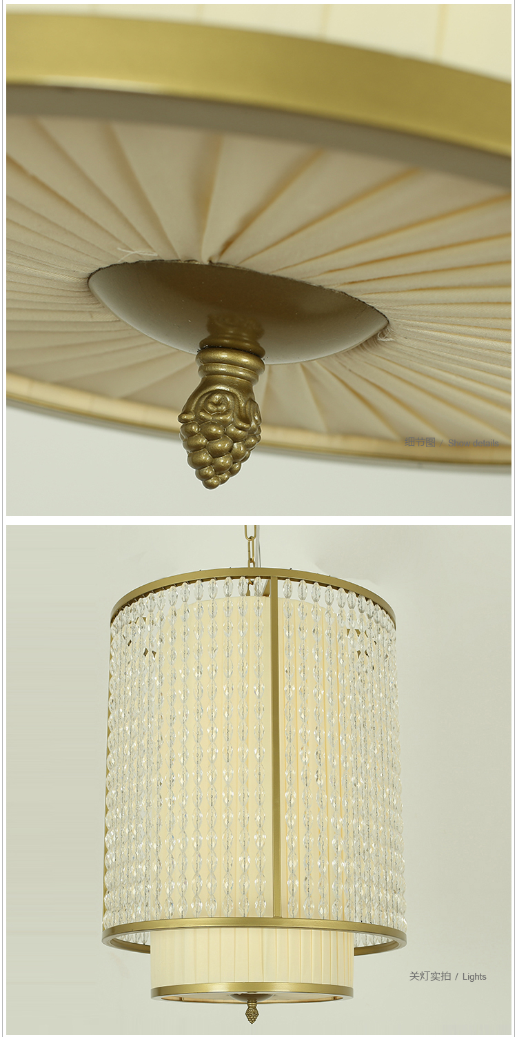 xibulun简约橄榄珠吊灯 烤漆样板房吊灯具 新中式水晶吊灯