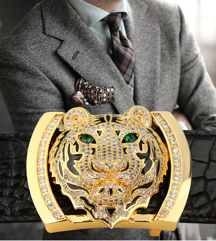 罗莱尼lolone 男士鳄鱼皮皮带 男款腰带 商务男式皮带 黑色裤腰带男