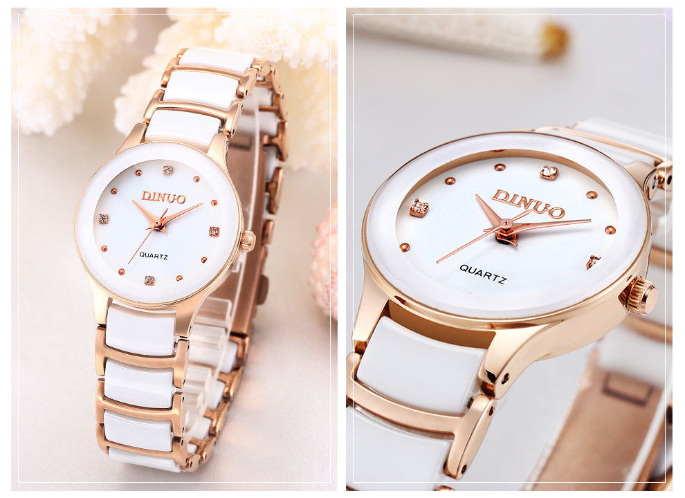 女表防水镶钻休闲女士手表学生石英表5373 白盘玫金钻面款【图片 价格