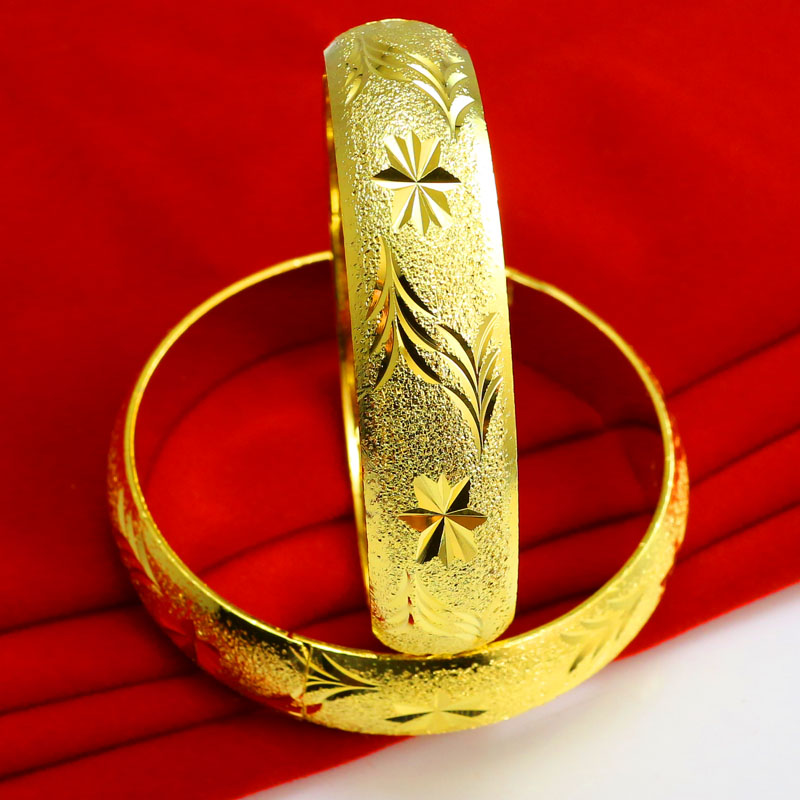 千影珠宝仿金手镯女款女士仿真首饰结婚饰品宽大重仿金镯子仿金母亲节