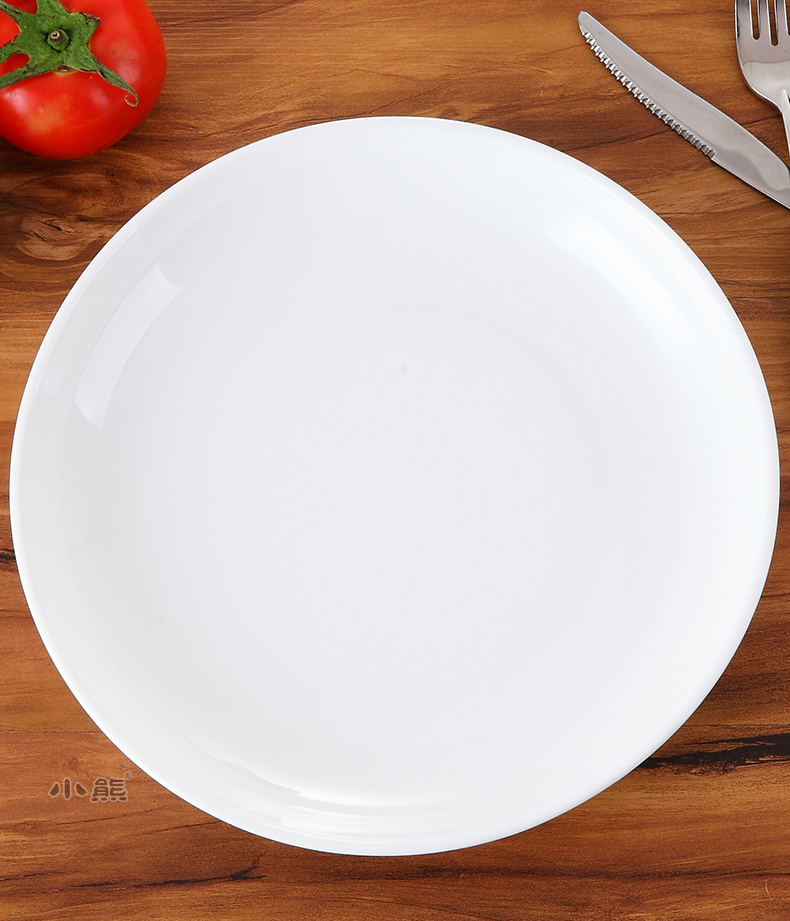 酒店餐厅家用餐具9/10/12英寸纯白色陶瓷平盘子牛排西餐果盘深汤盘可
