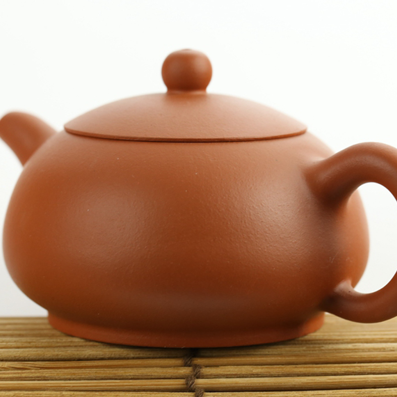 紫砂陶瓷 紫砂 工艺美术员 周萍 《潘壶》 原矿朱泥 .