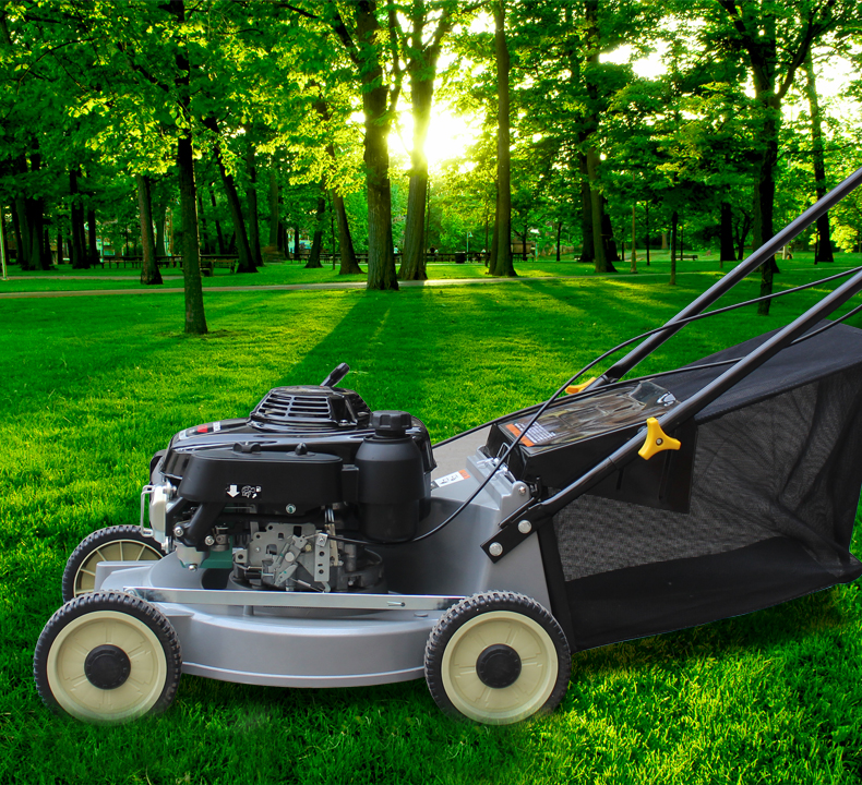 海道铝合金草坪机19寸手推四冲程汽油草坪机修剪机割草机除草机剪草机