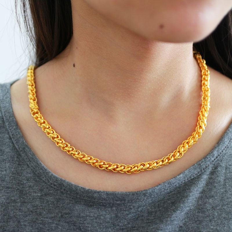 千影珠宝 黄金项链粗大重加长仿真首饰男女款泰国链仿999足金胖人肥仔