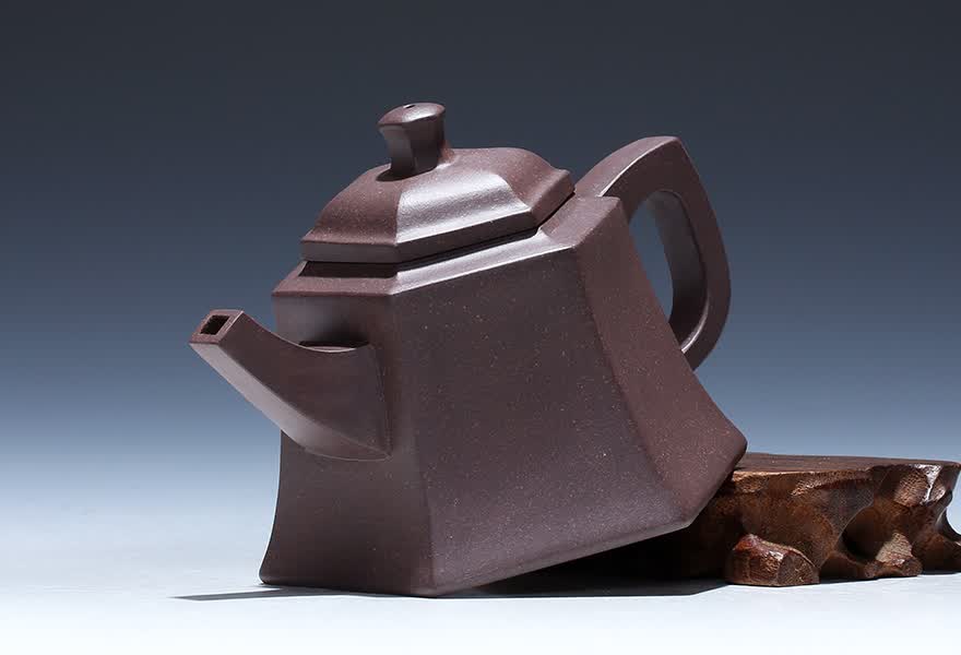 韩惠琴 工艺美术师 紫泥【六方金钟】宜兴紫砂壶茶壶