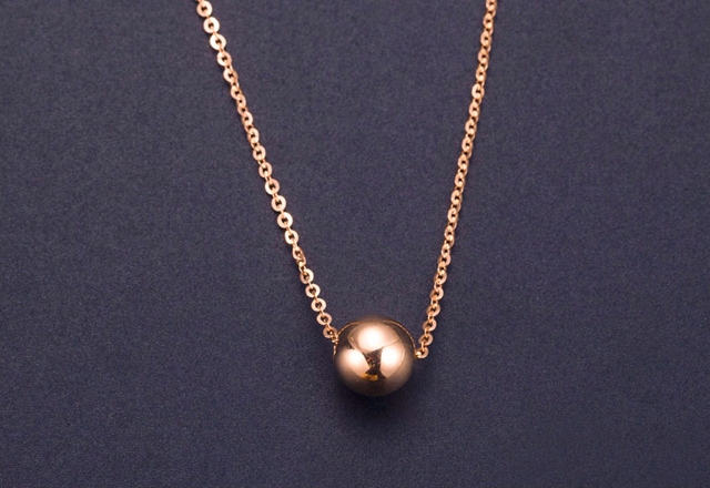 loveher 18k金玫瑰金项链au750黄金套链女款 k金锁骨链18k玫瑰金转运