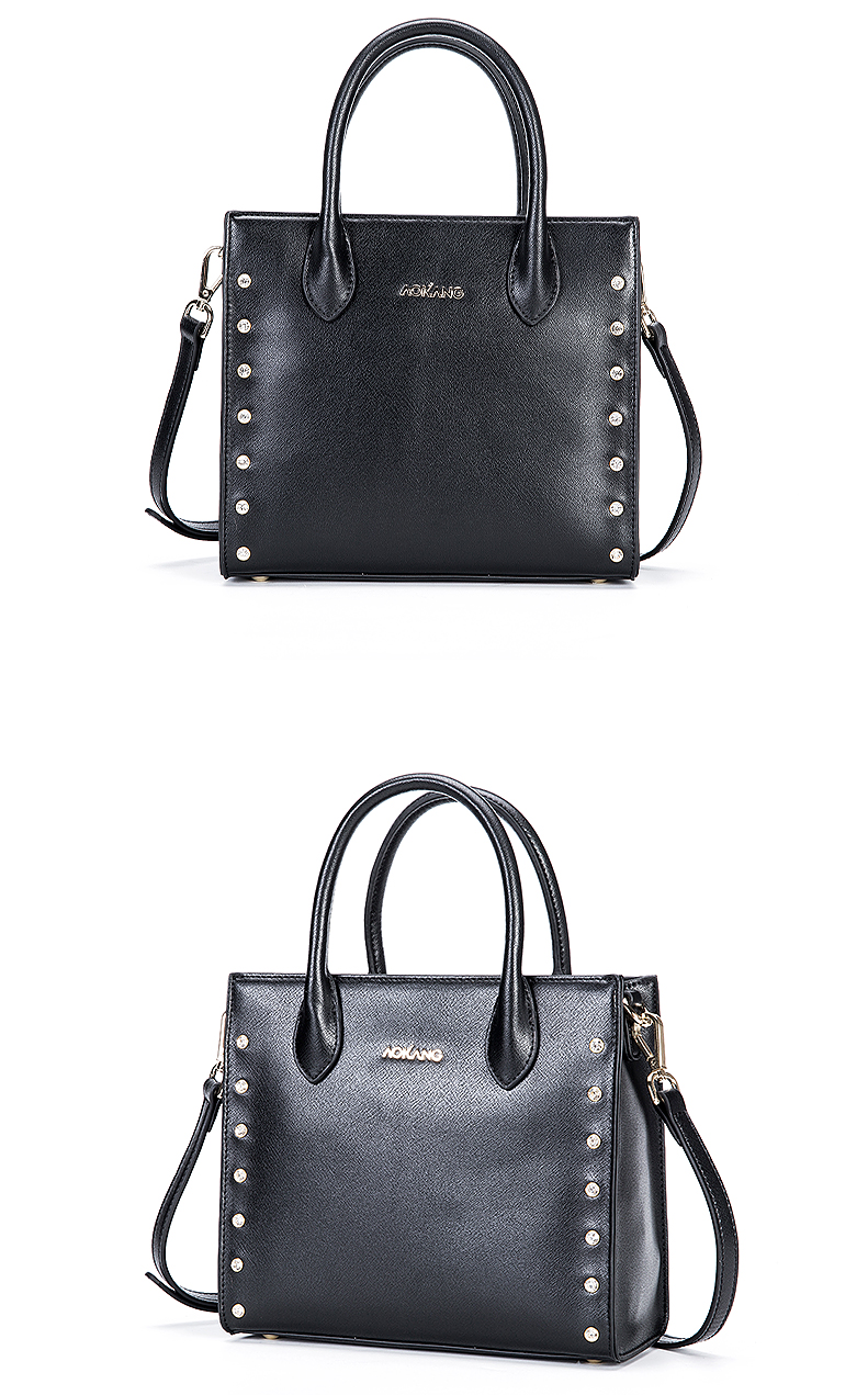 奥康女士正品手提包包16年新款奥康手提斜挂包包 黑色8633358019