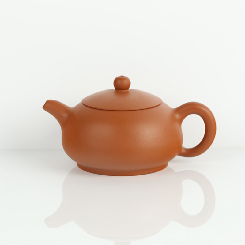 紫砂陶瓷 紫砂 工艺美术员 周萍 《潘壶》 原矿朱泥 .