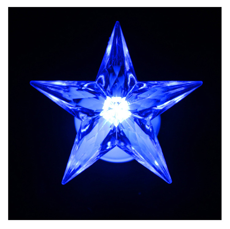 泽阳 透明亚克力闪光led五角星小夜灯 圣诞节装饰彩灯节日装饰灯 橱窗