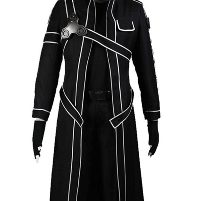 欧语伊依 刀剑神域cosplay衣服定做桐谷和人 桐人 服装 剑士服dm42