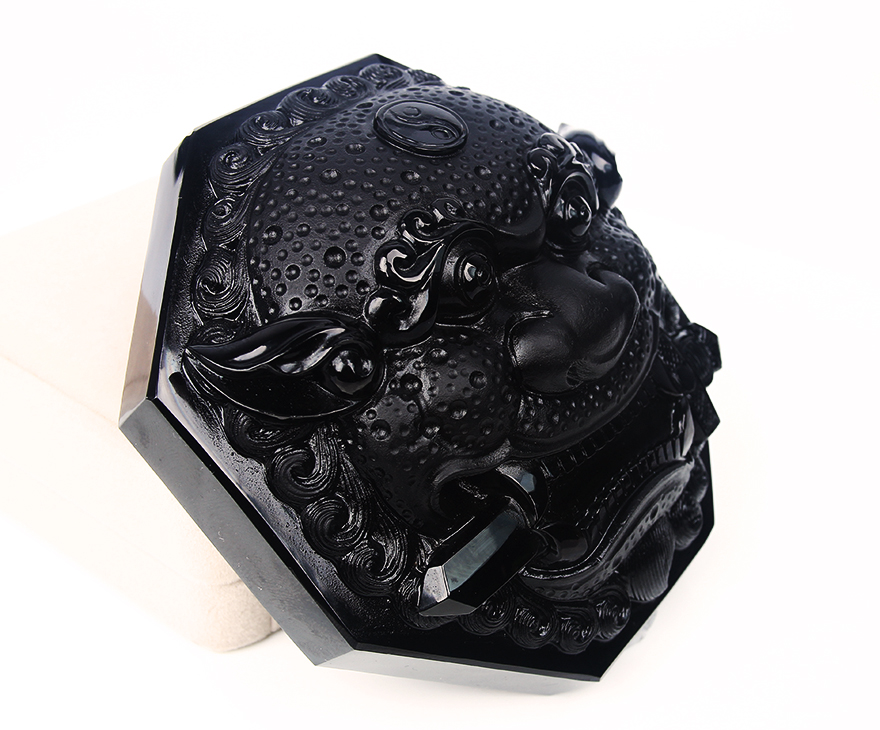 黑曜石手工雕刻貔貅摆件 900克 【佰卓珠宝】