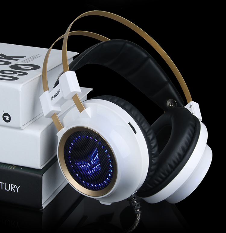 现代hyundai 耳机 头戴式自适应游戏耳机竞技降噪酷炫led灯立体声低音