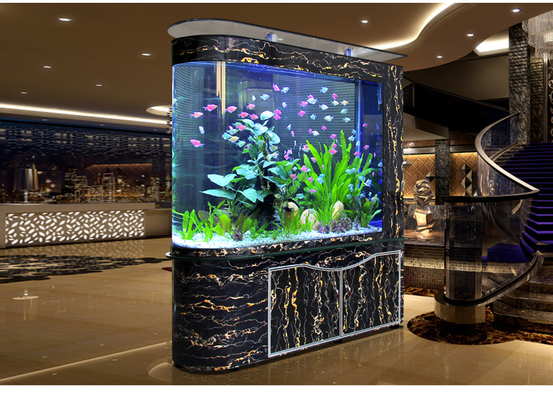 2 子弹头吧台生态鱼缸水族箱鱼缸中型1.