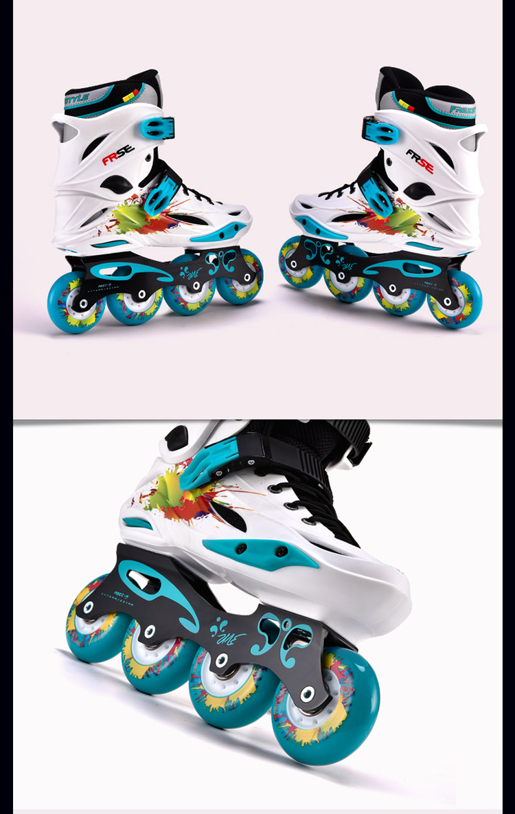 费斯 溜冰鞋成人轮滑鞋男女滑轮鞋旱冰鞋滑冰鞋直排轮 黑色1双鞋 40