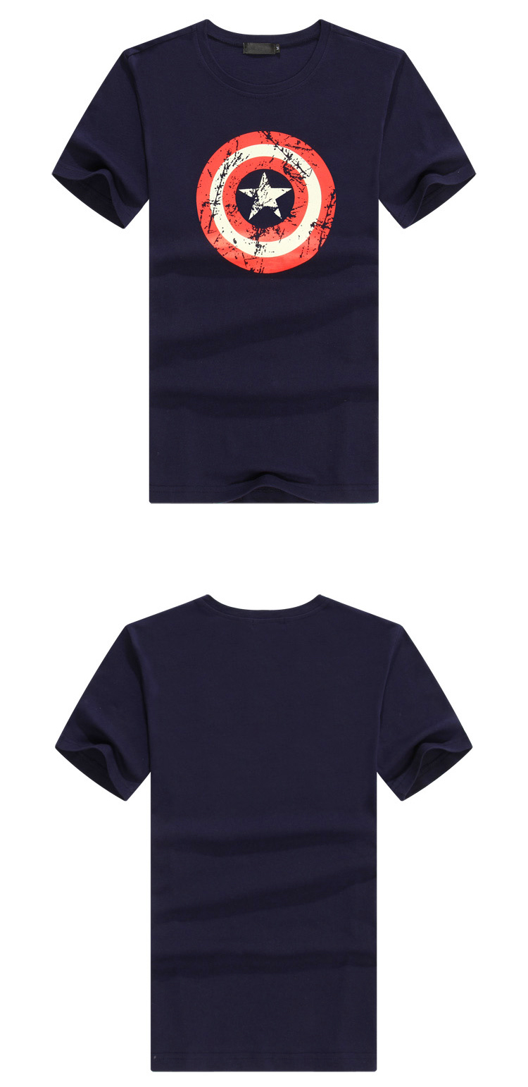 复联4夏装新款美国队长cosplay男士短袖t恤修身男装休闲纯棉半袖衫tee